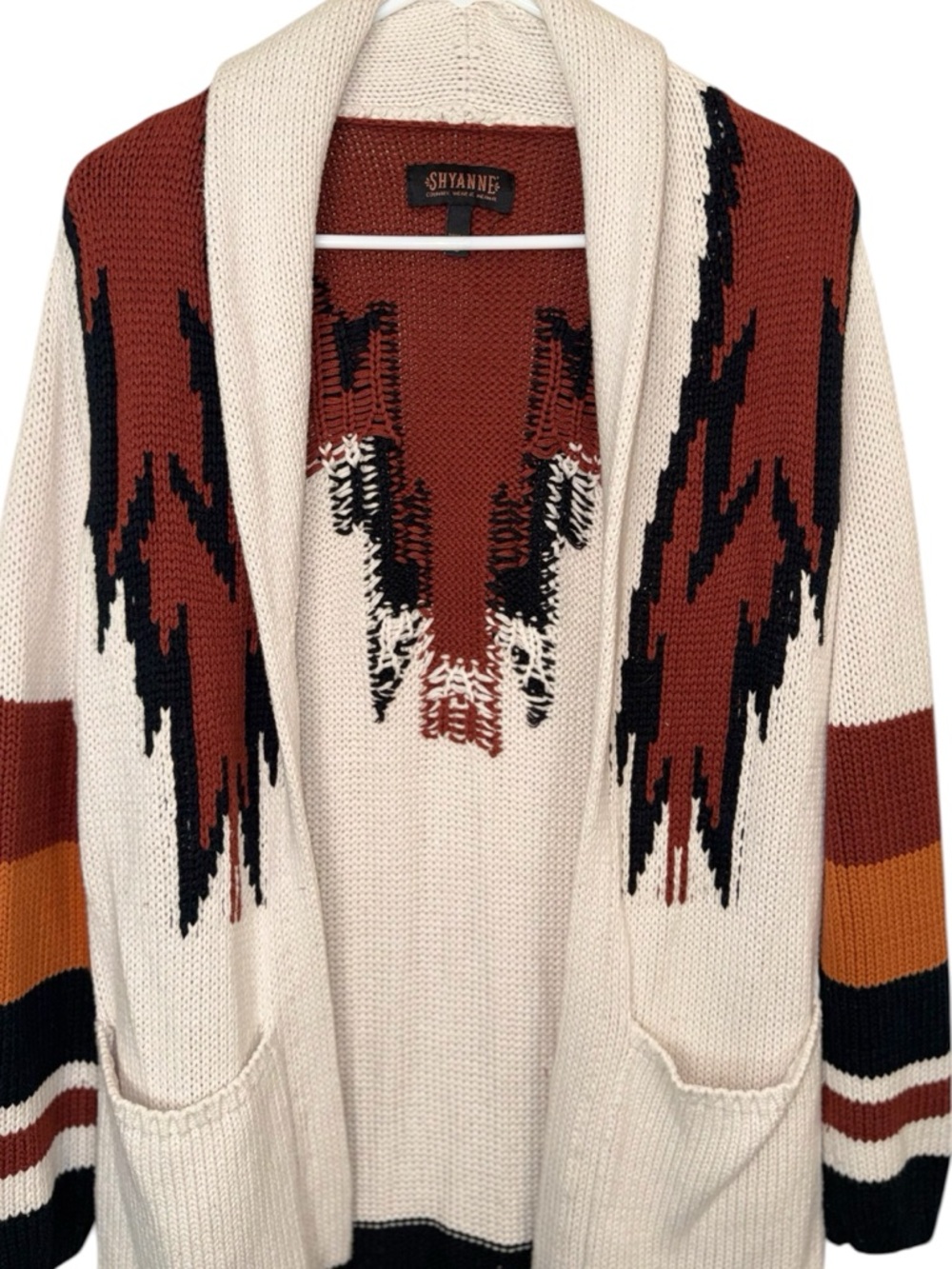 SHYANNE SOUTH-WESTERN STYLE AZTEC FRONT POCKETS CARDIGAN - Picture 2 of 5